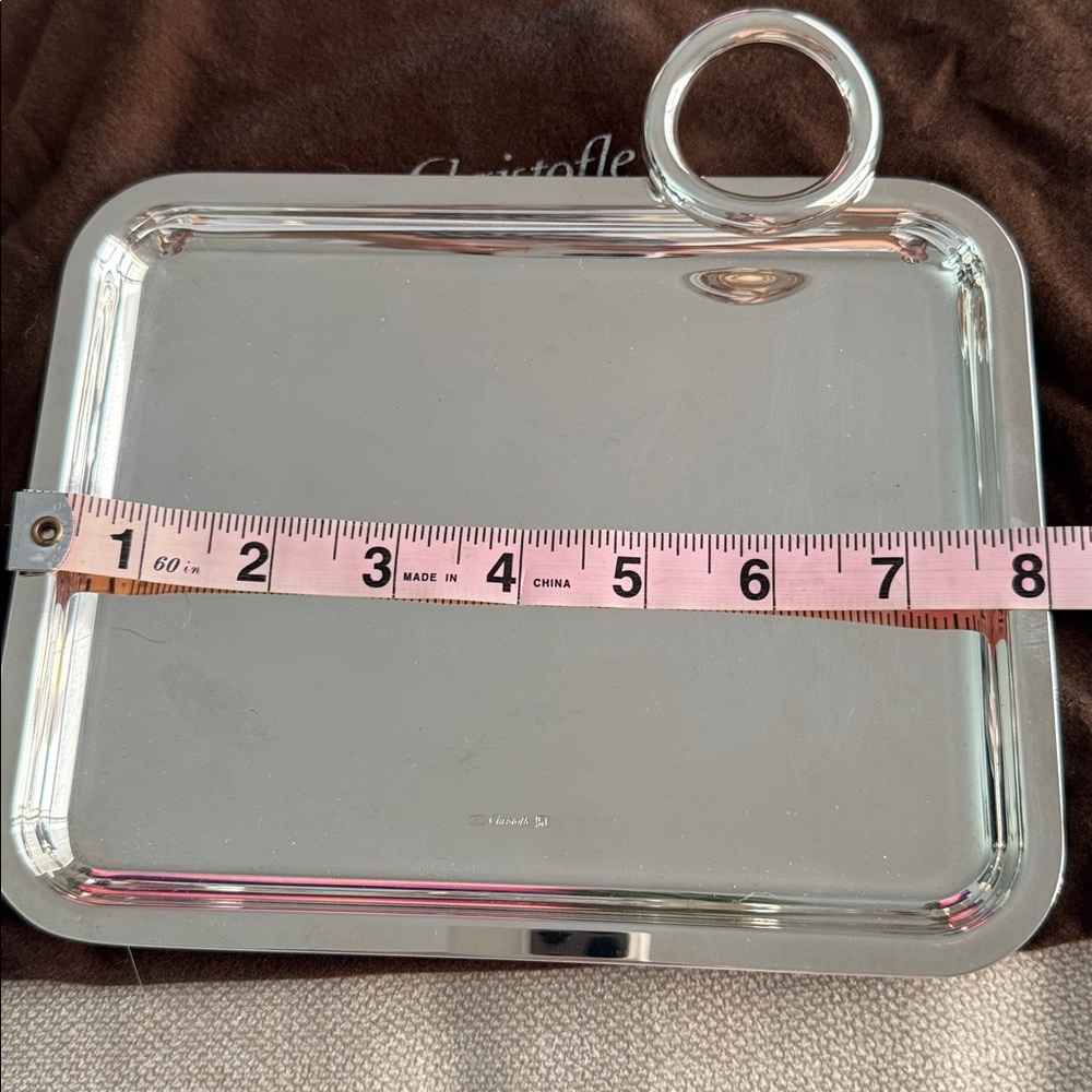Christofle VERTIGO Single Handle contemporary  silver Tray - Picture 5 of 6